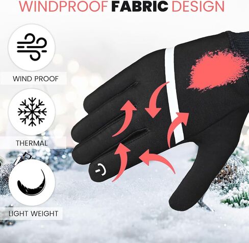 WESTWOOD FOX Kids Winter Thermal Gloves Touch Screen Anti-Slip Children Thickend Warm Windproof Cycling Gloves for Boys & Girls 6-12 for Running Outdoor Football Sports in Kuwait