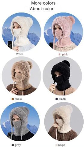 3 in 1 Beanie Hat with Scarf and Mask, 3 in 1 Beanie Hat for Women, Knitted Ski Scarf and Mask Set, Balaclava Hats in Saudi Arabia