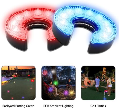 عصا علم الجولف الصغيرة من KINGTOP مع ضوء فتحة RGB، وممارسة وضع الأعلام الخضراء للفناء، ومجموعة أكواب فتحة علم دبوس الجولف، وحفلة جولف ليلية مضيئة، 4 عبوات in Saudi Arabia