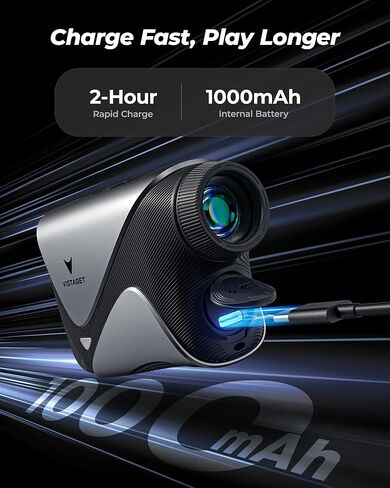 Golvia Pro Range Finder Golf 1200 ياردة، شاشة OLED، تكبير 7X، تقنية المثلث، محدد نطاق الجولف مع تشغيل/إيقاف منحدر، اهتزاز قفل العلم، مغناطيسي، قابل لإعادة الشحن، مقاوم للمطر والضباب in Kuwait