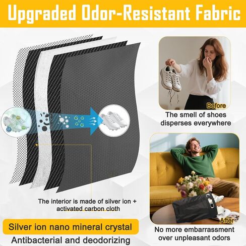 Shoe Bag，Shoe Bags for Travel，Golf Shoe Bag，Cleat Bags for Sports Smell Proof，New Upgraded Waterproof, Anti-odor, Remove odor（Double magnetic closure design） in Saudi Arabia