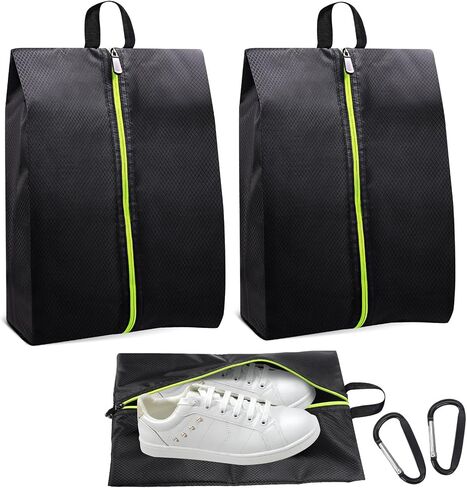 Roliwils 2 Pack Smell Proof Shoe Cleat Bag with Reinforced Handle | Odor-resistant Cleat Bag with Carabiner | Travel Shoe Organizer for Men | Baseball Soccer Footwear Storage in Saudi Arabia
