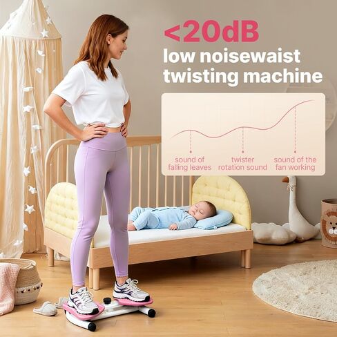 Waist Twister Machine with 300 lbs Weight Capacity, Abs Workout for Slim Waist and Core Ab Exercise, Noiseless Home Gym Exercise Equipment for Women Men, Pink and Purple in Saudi Arabia