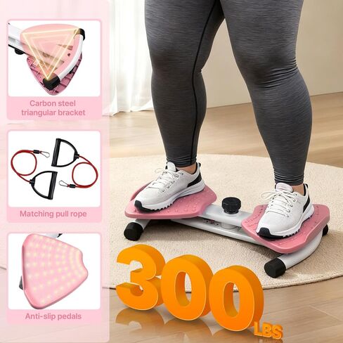 Waist Twister Machine with 300 lbs Weight Capacity, Abs Workout for Slim Waist and Core Ab Exercise, Noiseless Home Gym Exercise Equipment for Women Men, Pink and Purple in Saudi Arabia