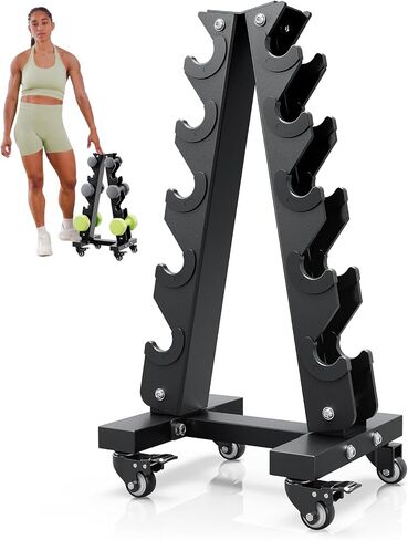 YOLEO Dumbbell Rack - 3 Tier & 5 Tier Compact Weight Rack for Dumbbell, Kettlebell, Barbell, Heavy Duty Weight Storage Organizer, Space-Saving Dumbbell Storage Stand Holder for Home Gym - 1100LBS Capacity (Rack Only) in Saudi Arabia