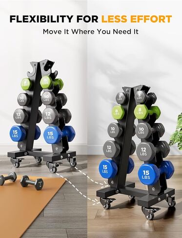 YOLEO Dumbbell Rack - 3 Tier & 5 Tier Compact Weight Rack for Dumbbell, Kettlebell, Barbell, Heavy Duty Weight Storage Organizer, Space-Saving Dumbbell Storage Stand Holder for Home Gym - 1100LBS Capacity (Rack Only) in Saudi Arabia