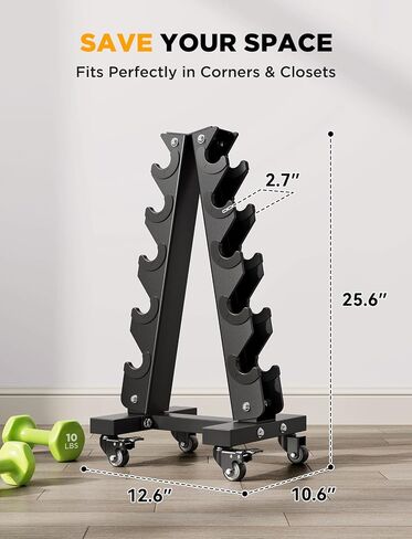 YOLEO Dumbbell Rack - 3 Tier & 5 Tier Compact Weight Rack for Dumbbell, Kettlebell, Barbell, Heavy Duty Weight Storage Organizer, Space-Saving Dumbbell Storage Stand Holder for Home Gym - 1100LBS Capacity (Rack Only) in Saudi Arabia
