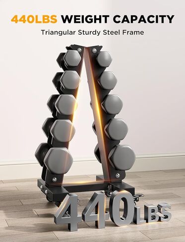 YOLEO Dumbbell Rack - 3 Tier & 5 Tier Compact Weight Rack for Dumbbell, Kettlebell, Barbell, Heavy Duty Weight Storage Organizer, Space-Saving Dumbbell Storage Stand Holder for Home Gym - 1100LBS Capacity (Rack Only) in Saudi Arabia