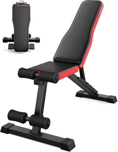 Adjustable Weigh Bench, Workout Bench for Home Gym, Adjustable & Foldable Workout Bench, Bench Press Sit up Incline Flat Decline (Black) in Saudi Arabia