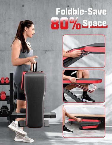 Adjustable Weigh Bench, Workout Bench for Home Gym, Adjustable & Foldable Workout Bench, Bench Press Sit up Incline Flat Decline (Black) in Saudi Arabia