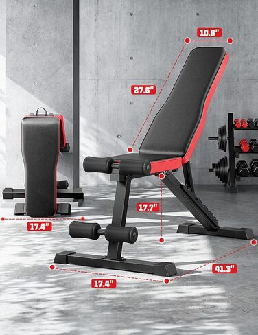 Adjustable Weigh Bench, Workout Bench for Home Gym, Adjustable & Foldable Workout Bench, Bench Press Sit up Incline Flat Decline (Black) in Saudi Arabia