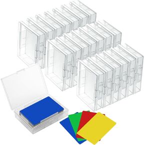 Skylety 12 Pcs blank Playing Card Case, Clear Poker Box Snap Closed, Plastic Playing Game Card Storage Box Holder for Poker, Suitable for 3.7x2.7 Inch in Kuwait
