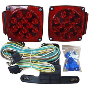 مجموعة مصابيح LED للمقطورة 12 فولت - مصابيح إيقاف/انعطاف/خلفية غاطسة معتمدة من وزارة النقل للقوارب والمرافق ومقطورات RV - موصل ذو 4 دبابيس in Kuwait