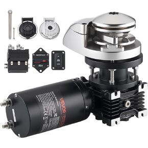 VEVOR Fishing Windlass, 12V DC 1100W, Windlass Anchor Systems Fit for 1/4-Inch Chain or 9/16 & 5/8 Inch Nylon Rope, Max Pull 700 lbs, 316 Stainless Steel Construction, for Boats 20-36 ft in Kuwait