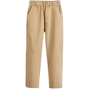Boys Pants Baggy Elastic Waist Sweatpants Jogging Teenage Pant Stretchy Casual Trousers with Pockets in Kuwait