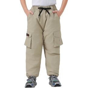 Kids Snow Pants Boys Girls Winter Waterproof Baggy Loose Pants Outdoor Snowboard Skiing Drawstring Elastic Trousers in Kuwait