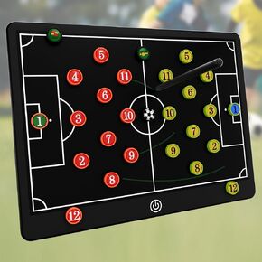 Soccer Coaching Board, 16" LCD Magnetic Screen with 25 Magnets - Electronic Tactics Board for Training, 0.3s One-Touch Erase & Lock, IPX4 Waterproof Portable Design, Includes Stylus Pen in Kuwait
