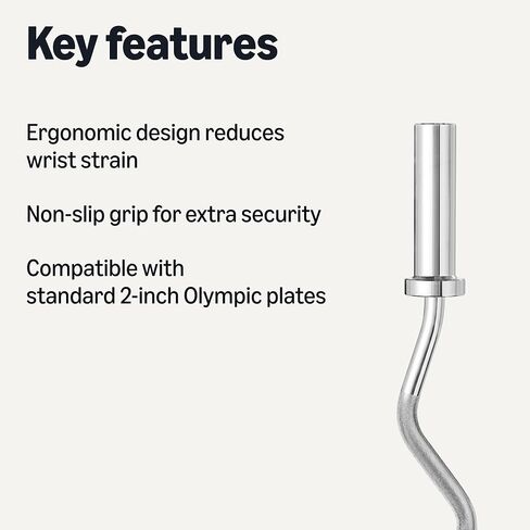 Amazon Basics Olympic 2-Inch Curl Barbell Bar, 47", Chrome in Saudi Arabia