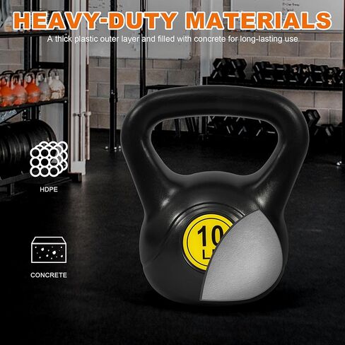 Fitvids Wide Grip 3-Piece or 4-Piece Kettlebell Exercise Fitness Weight Set, Include 5 lbs, 10 lbs, 15 lbs and 20 lbs, Set of 3 or Set of 4 in Saudi Arabia