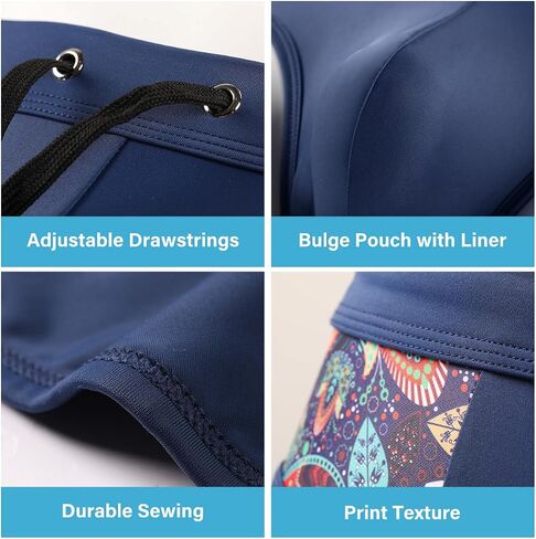 Arjen Kroos Men's Swimsuit Printed Swim Briefs Pattern Bikini Swimwear with Drawstrings and Lined Pouch in Saudi Arabia