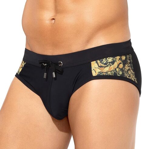 Arjen Kroos Men's Swimsuit Printed Swim Briefs Pattern Bikini Swimwear with Drawstrings and Lined Pouch in Saudi Arabia