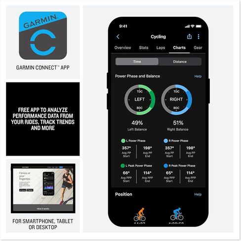 Garmin® Rally™ RS/XC210, Dual-Sensing Power Meter Bundle Road and Off-Road Riding, Rechargeable, Easy-to-Transfer, with Cycling Dynamics, Shimano SPD-SL/Shimano SPD Cleat Compatible in Saudi Arabia