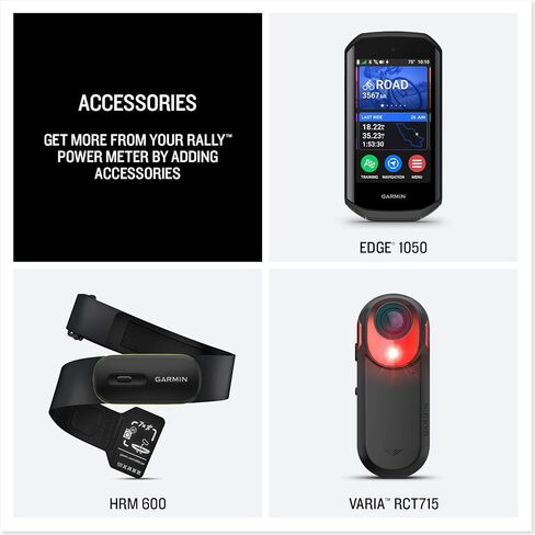 Garmin® Rally™ RS/XC210, Dual-Sensing Power Meter Bundle Road and Off-Road Riding, Rechargeable, Easy-to-Transfer, with Cycling Dynamics, Shimano SPD-SL/Shimano SPD Cleat Compatible in Saudi Arabia
