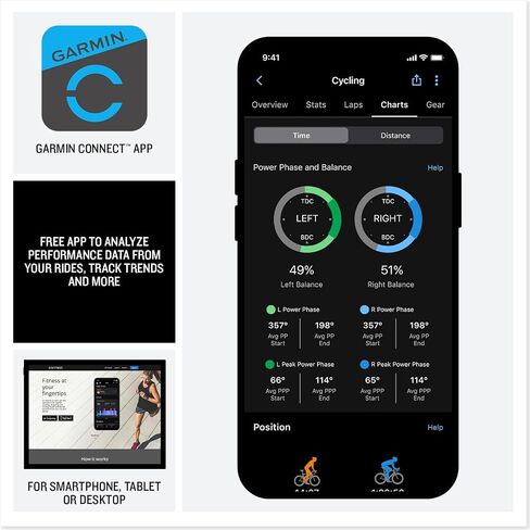 Garmin® Rally™ RS/XC210, Dual-Sensing Power Meter Bundle Road and Off-Road Riding, Rechargeable, Easy-to-Transfer, with Cycling Dynamics, Shimano SPD-SL/Shimano SPD Cleat Compatible in Saudi Arabia