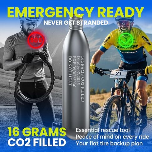 خراطيش ثاني أكسيد الكربون الملولبة 16 جيجا، خراطيش ثاني أكسيد الكربون للاستخدام مع منفاخ إطارات الدراجة ثاني أكسيد الكربون، مضخة ثاني أكسيد الكربون لدراجات الطرق والجبال in Kuwait