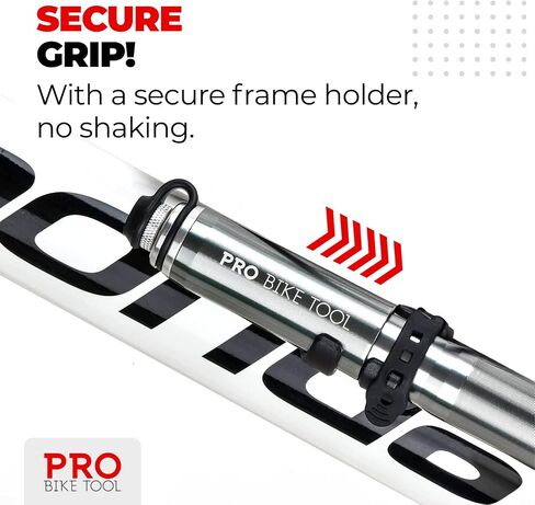 مضخة دراجة صغيرة من Pro Bike Tool - مضخة إطار دراجة مدمجة ومحمولة للنفخ السريع - متوافقة مع صمامات بريستا وشرايدر - تصميم خفيف الوزن ومتين - ملحقات الدراجة الأساسية in Kuwait