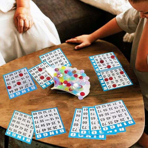 مجموعة بطاقات بينجو للاستعمال مرة واحدة من SEETOOOGAMES - ورق أزرق واحد (100 كتاب من 5 أوراق) للمجموعات الكبيرة in Saudi Arabia