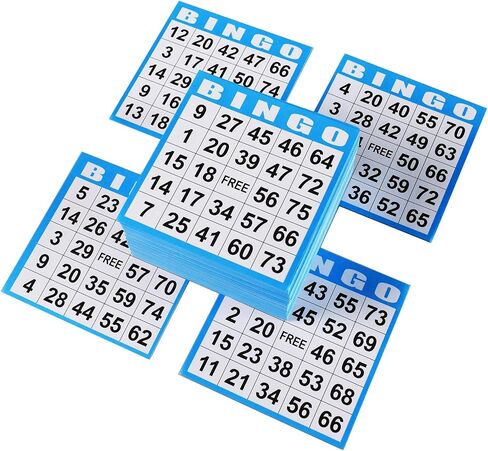 مجموعة بطاقات بينجو للاستعمال مرة واحدة من SEETOOOGAMES - ورق أزرق واحد (100 كتاب من 5 أوراق) للمجموعات الكبيرة in Saudi Arabia