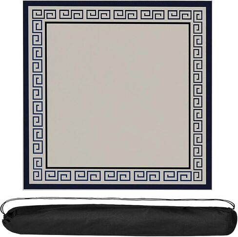 حصيرة طاولة ألعاب Mahjong Mat مناسبة لألعاب البوكر Mahjong Tile Game Mat مصنوعة من مادة مطاطية (بيج، 35.4 بوصة × 35.4 بوصة) in Saudi Arabia