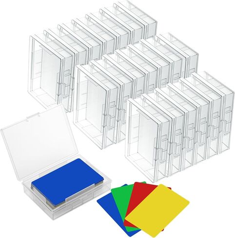 Skylety 12 Pcs blank Playing Card Case, Clear Poker Box Snap Closed, Plastic Playing Game Card Storage Box Holder for Poker, Suitable for 3.7x2.7 Inch in Saudi Arabia