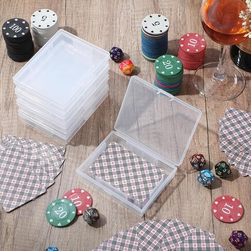 Skylety 12 Pcs blank Playing Card Case, Clear Poker Box Snap Closed, Plastic Playing Game Card Storage Box Holder for Poker, Suitable for 3.7x2.7 Inch in Kuwait