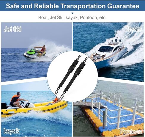 1208LB Heavy Duty Boat Tie Down Straps to Trailer, Anti-Corrosion 2" x 48" Adjustable Boat Trailer Straps for Trailering Safety with Jet Ski, Boat, Kayak, Pontoon, etc. in Saudi Arabia
