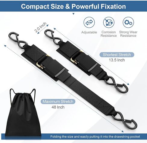 1208LB Heavy Duty Boat Tie Down Straps to Trailer, Anti-Corrosion 2" x 48" Adjustable Boat Trailer Straps for Trailering Safety with Jet Ski, Boat, Kayak, Pontoon, etc. in Saudi Arabia