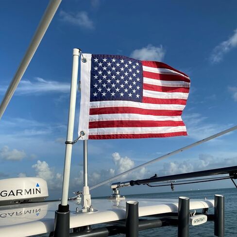 Boat Flag - 12x18 Inch American Flag, Heavy Duty 210D Nylon, Embroidered Stars, Sewn Stripes, Brass Grommets in Saudi Arabia