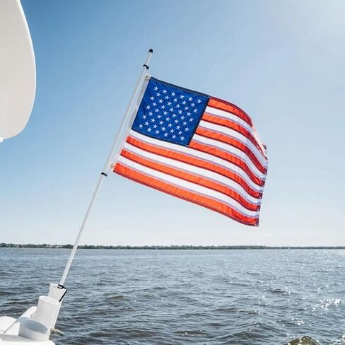 Boat Flag - 12x18 Inch American Flag, Heavy Duty 210D Nylon, Embroidered Stars, Sewn Stripes, Brass Grommets in Saudi Arabia