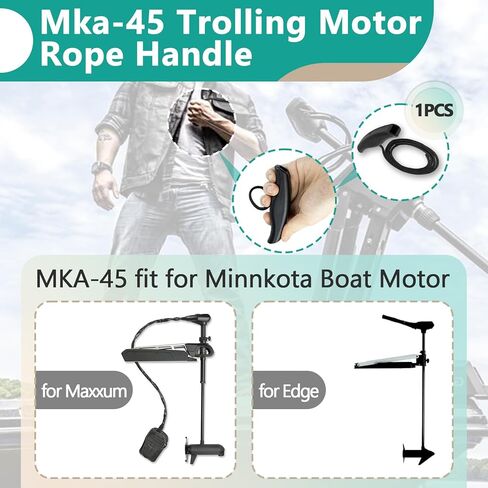 2Pcs MKA-45 Trolling Motor Rope Handle Replacement for Minn Kota Maxxum & Edge – Compatible with MinnKota Trolling Motor Lift & Release Rope (Black MKA-45 Trolling Handle) in Kuwait
