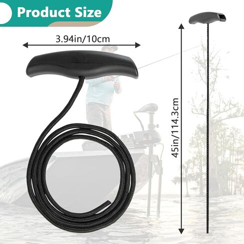 2Pcs MKA-45 Trolling Motor Rope Handle Replacement for Minn Kota Maxxum & Edge – Compatible with MinnKota Trolling Motor Lift & Release Rope (Black MKA-45 Trolling Handle) in Kuwait