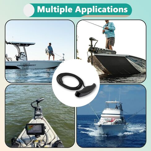 2Pcs MKA-45 Trolling Motor Rope Handle Replacement for Minn Kota Maxxum & Edge – Compatible with MinnKota Trolling Motor Lift & Release Rope (Black MKA-45 Trolling Handle) in Kuwait