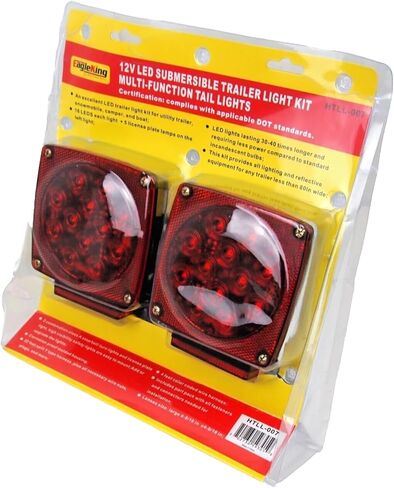 مجموعة مصابيح LED للمقطورة 12 فولت - مصابيح إيقاف/انعطاف/خلفية غاطسة معتمدة من وزارة النقل للقوارب والمرافق ومقطورات RV - موصل ذو 4 دبابيس in Kuwait