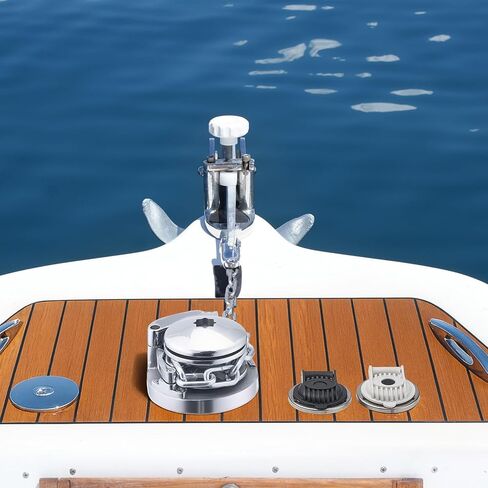 VEVOR Fishing Windlass, 12V DC 1100W, Windlass Anchor Systems Fit for 1/4-Inch Chain or 9/16 & 5/8 Inch Nylon Rope, Max Pull 700 lbs, 316 Stainless Steel Construction, for Boats 20-36 ft in Kuwait