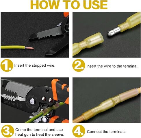 150 Pairs Heat Shrink Bullet Connectors,12-10 Gauge Wire Butt Waterproof Quick Disconnect Male & Female Electrical Butt Terminals Kit for Automotive,Boat,Marine Wiring & DIY Wire Repair in Saudi Arabia