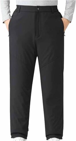 Men's Fce Lined Winter Pants, Soft Thermal Warm Trousers Casual Work Pants for Hiking Outdoor Flat Front Design in Saudi Arabia