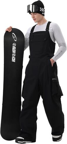 Men Ski Bib 3L Snowboard Baggy Pants Snow Overalls Waterproof Windproof Insulate Warm Winter in Saudi Arabia