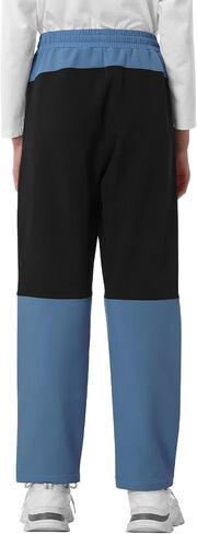 Kids Fleece Lined Snow Ski Pants Boys Girls Hiking Outdoor Pants Waterproof Elatsic Waist Insulated Trousers in Saudi Arabia