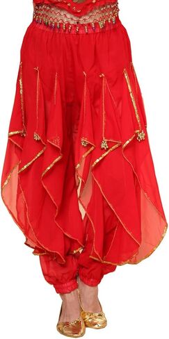 MUNAFIE Belly Dance Harem Pants - Tribal Costume Pants for Women, High Waisted Elastic Waistband, Soft Stretchy Fabric in Saudi Arabia