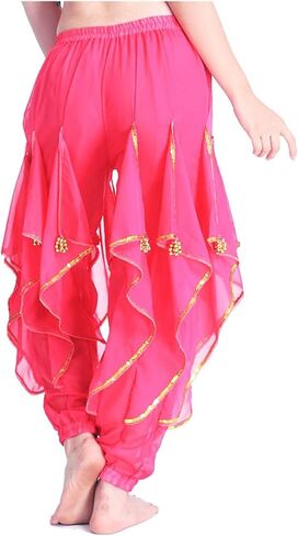MUNAFIE Belly Dance Harem Pants - Tribal Costume Pants for Women, High Waisted Elastic Waistband, Soft Stretchy Fabric in Saudi Arabia